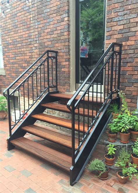 Our Series 500 and Series 700 treads and Series 300 nosings are the most popular choices for exterior staircases, featuring heavy-duty aluminum bases and long-lasting, non-slip abrasive particle composite. . Menards handrails for outdoor steps